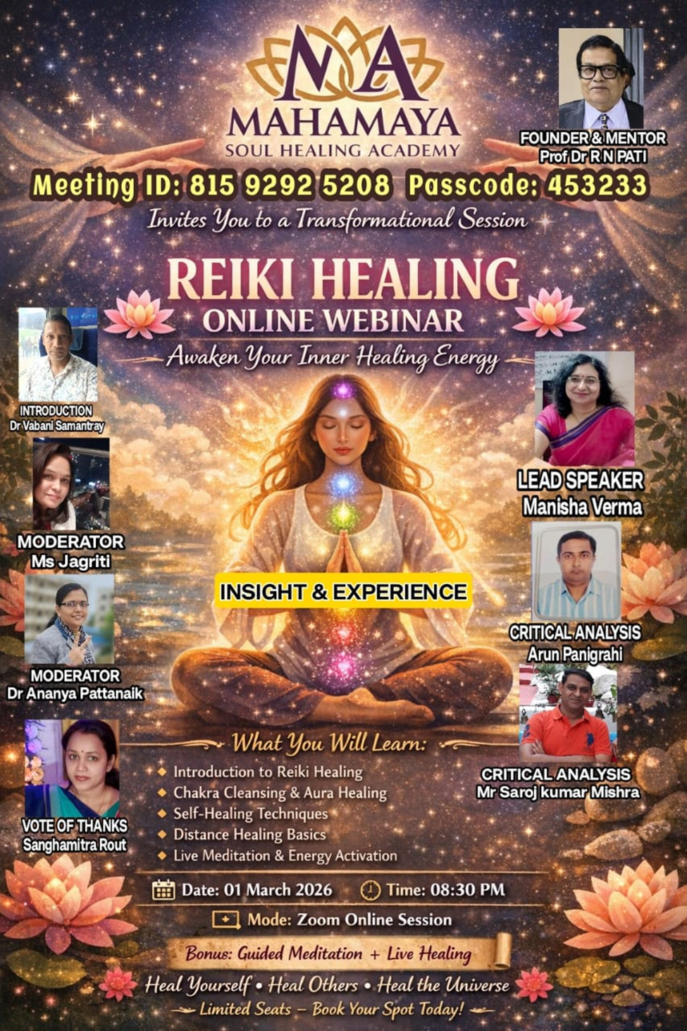 Healing session at Mahamaya Soul Healing Academy